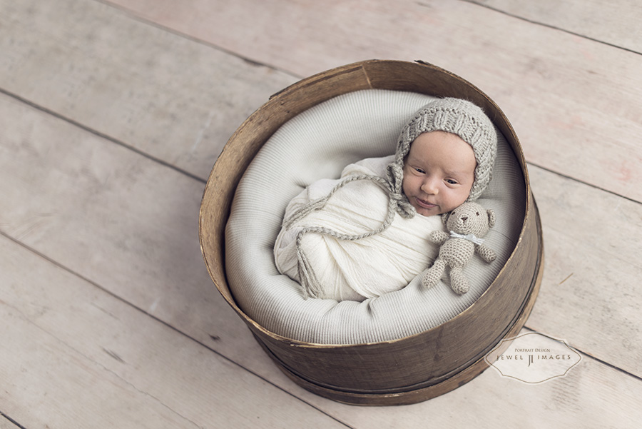 Wrapped with teddy bear. | Jewel Images Bend, Oregon Newborn Photographer www.jewel-images.com #newborn #photography #newbornphotographer #jewelimages